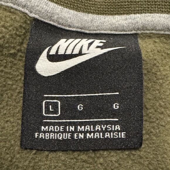 Nike Just Do It Pullover Crewneck Sweatshirt Men’s Large Olive Green Logo - Picture 3 of 9